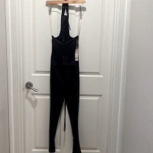 Sexy Fitted Jumpsuit w Reversible Lace Up Corset Waistband